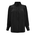 thumbnail image 6 of Womens Fitted Blouse Cute Button down Shirts for Women Womens Formal Shirt Top Casual Long Sleeve Loose Button Shirt Half Undershirt Long Sleeve Long Tail Shirts for Women, 6 of 6