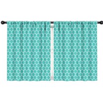 Blackout Kids Curtains,Turquoise Geometric Quatrefoil Pattern Childrens Insulated Curtains Set Of 2,Bedroom Essentials,Toddler Room Decor 42x54in(106x137cm)