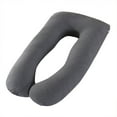 thumbnail image 4 of Topchances U-Shaped Multifunctional Pregnancy Pillow for Side Sleeper, Soft Grey Cotton Cove, 4 of 10