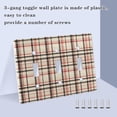 thumbnail image 3 of Yayeee Toggle Light Switch Wall Plate 3-Gang 6.37"x4.48" Decorative Outlet Cover, Black Tartan, 3 of 7