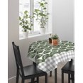 thumbnail image 4 of Sage Green Pine Leaves Suqare Tablecloth - 60 x 60 Inch, Abstract Art Geometric Gray Plaid Waterproof & StainResistant Tablecloth, Washable Oil-proof Table Cover for Dining/Party/Wedding/Buffet, 4 of 9
