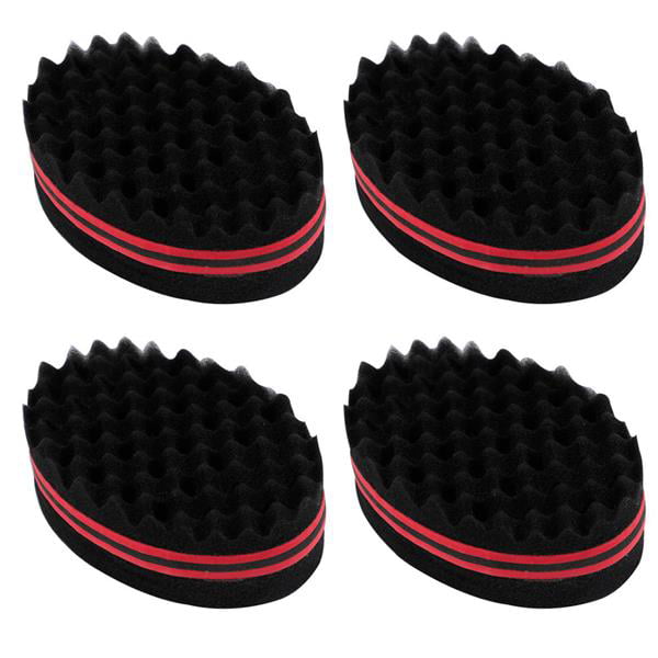 Topeakmart 4x Hair Sponge Brush Double Sided For Twists Coils Curls in Afro  Style Barber Black - Walmart.com