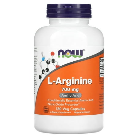 NOW Foods Supplements, L-Arginine 700 mg, Nitric Oxide Precursor*, Amino Acid, 180 Veg Capsules