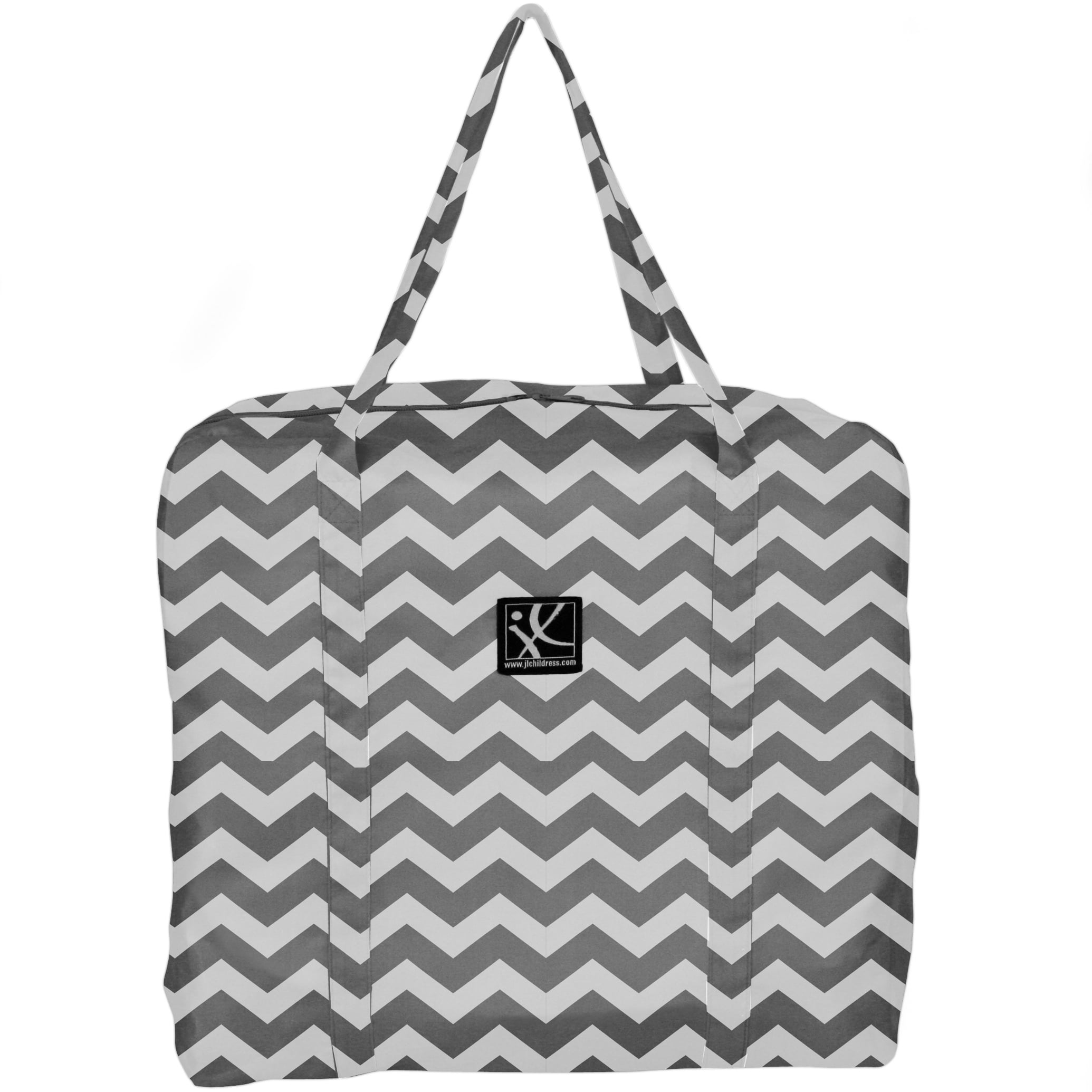 J.L. Childress Travel Bag for Kids Backless Booster Seat and Compact Strollers - Grey/Chevron