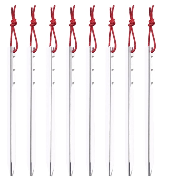 Aluminum Tent Stakes for Camping 8-Piece Set with Triangular Sawtooth Design and Carry Bag 7.09 in x 1.97 in x 1.97 in