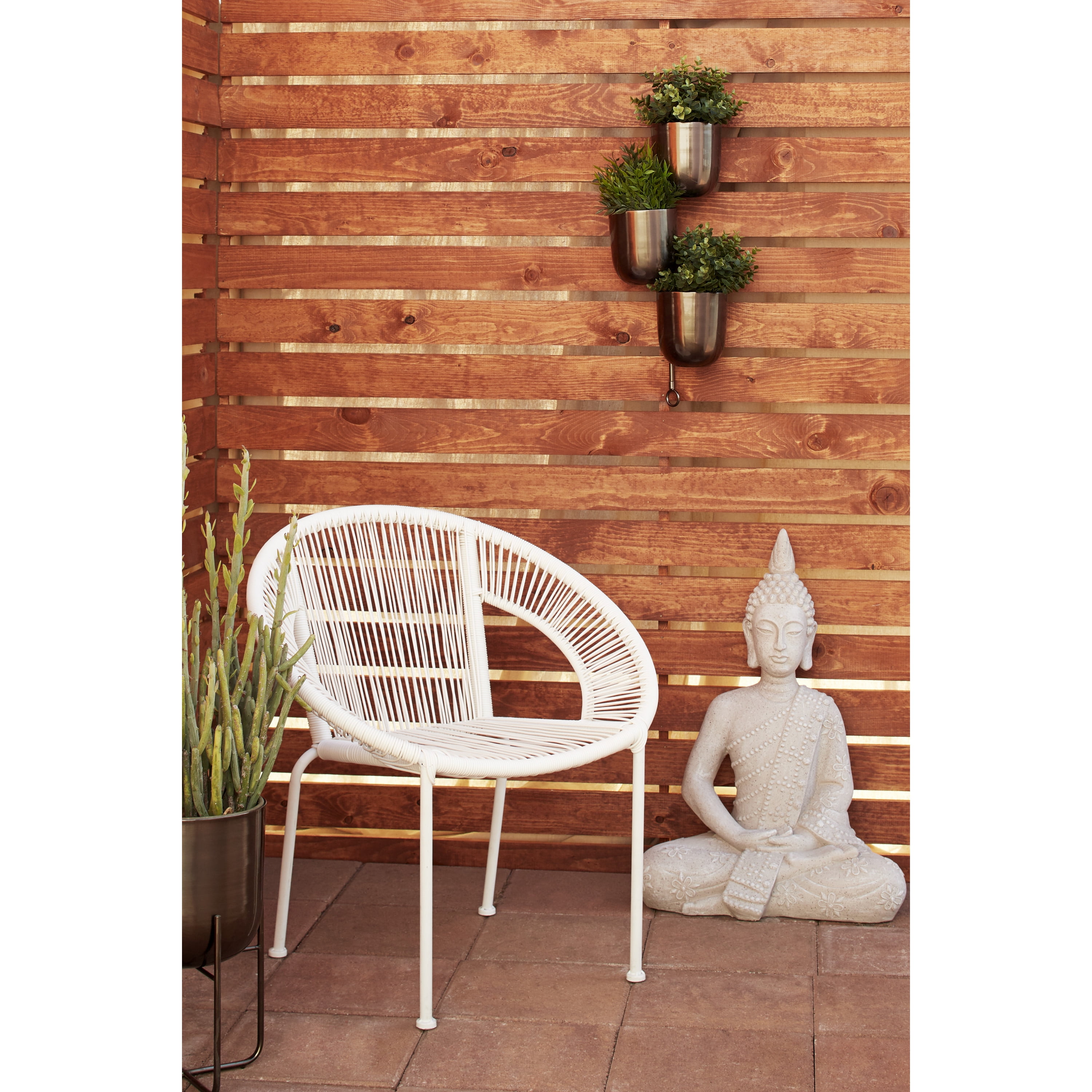 DecMode 12" x 12" x 25" Round Black Metal Indoor Outdoor Layered Wall Planter