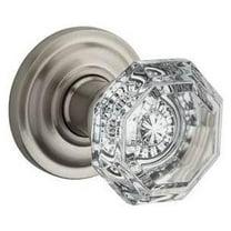 Baldwin Reserve PSCRYTRR150 Passage Crystal Knob with Traditional Round Rose Satin Nickel Finish