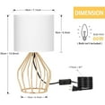 thumbnail image 3 of Oumilen Gold Table Lamps Hollowed Out Base with Linen Shade, 3 of 6