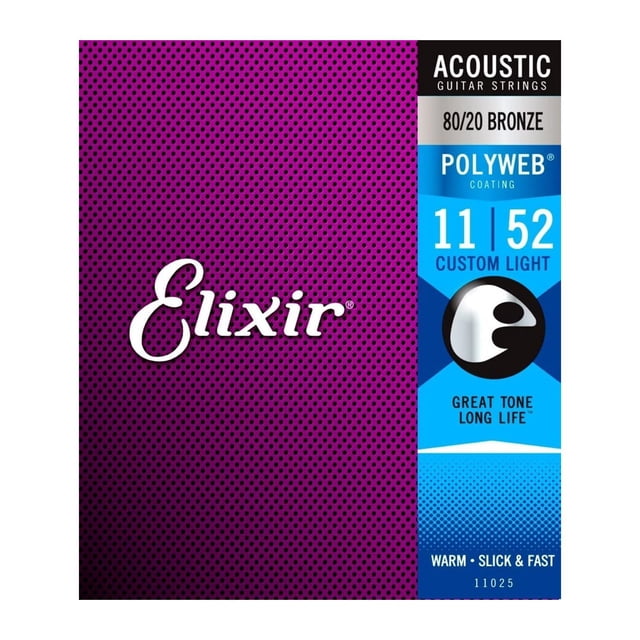 Juego de Cuerdas para Guitarra Acústica 80/20 11025 ELIXIR dorado 10.5x12.1x1.9