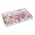 thumbnail image 2 of Watercolor Pink Floral Door Mat&nbsp;Indoor Outdoor Entrance,Non Slip Small Rug for Kitchen Bathroom Entryway Rug,Spring Romantic Roses Butterfly Washable Doormat Floor Mat for Office Home 18x30 Inch, 2 of 8