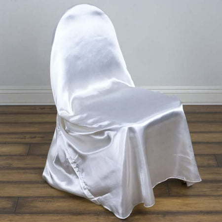 - Silky Satin Universal Wedding Chair Covers, White