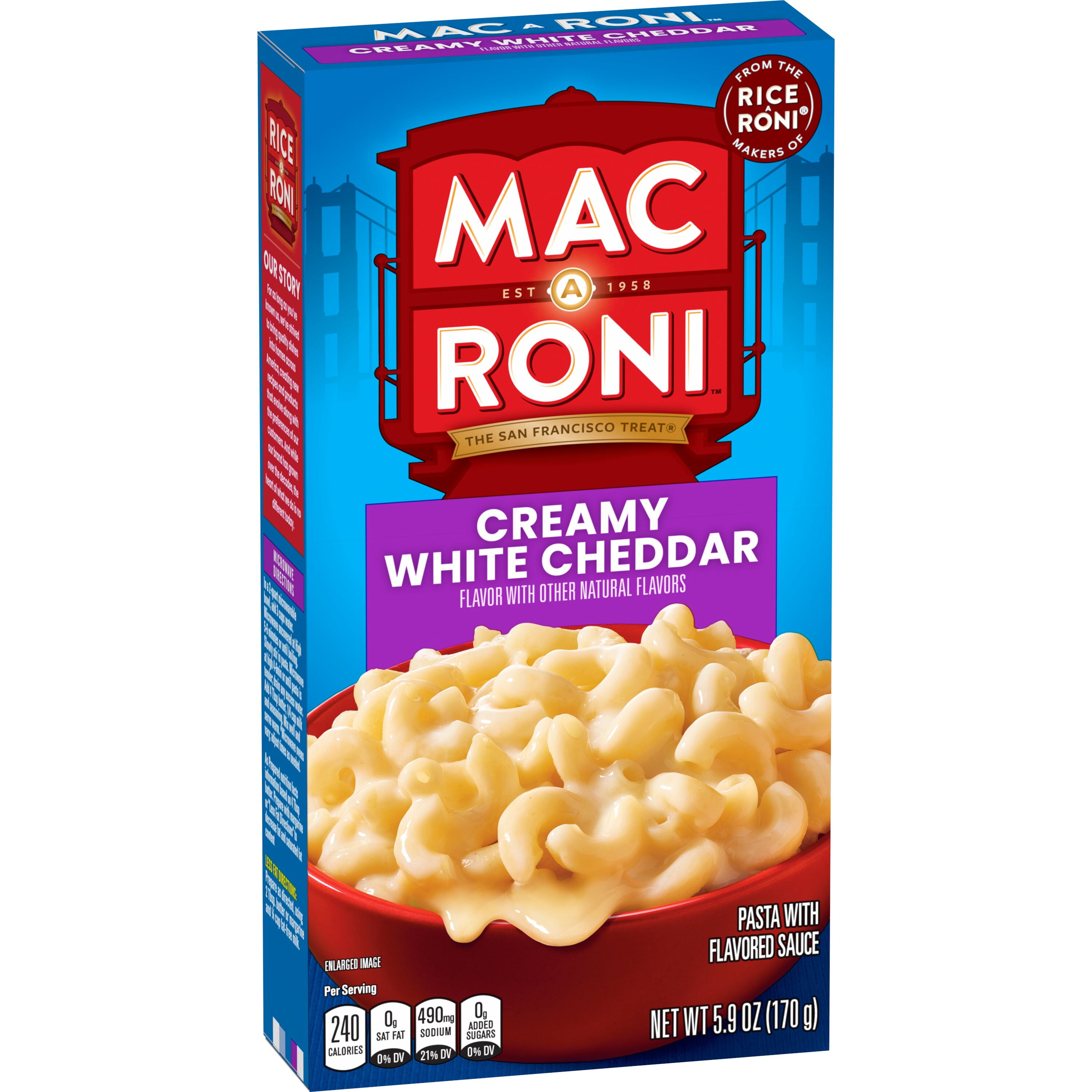 (12 pack) Mac a Roni Pasta Mix Creamy White Cheddar (5.9 oz Box), Single Pack