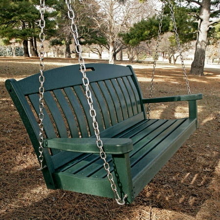 Polywood Nautical 4 Ft Recycled Plastic Porch Swing Hunter Green
