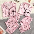 thumbnail image 4 of Silk Pajamas for Girls Coat Style Girls Pajama Set Button Down Tops with Pants Pajamas Sleepwear Outfits Preppy Pajamas for Girls 10-11, 4 of 6