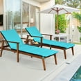 thumbnail image 4 of Gymax Ensemble de 3 Chaises Longues d'Extérieur pour Patio - Ensemble de 2, Turquoise, Dossier Réglable, Cadre en Acier Durable, 4 of 10