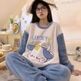 thumbnail image 1 of Pijamas Kawaii Sanrio Kuromi Cinnamoroll Pachacco para mujer, ropa de dormir de franela gruesa y cálida, cuello redondo, Invierno, 1 of 4