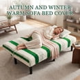 thumbnail image 4 of Eurhowing Armless Sofa Cover, Fuzzy Plush Non-Slip Futon Slipcover, Fall Winter Thick Sofa Bed Furniture Protector, Loveseat, Green, 4 of 10