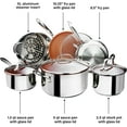thumbnail image 2 of Gotham Steel Stainless Steel Pots and Pans Set with Lids 10 Piece Kitchen Cookware Set with Nonstick Ceramic Interior, Bakeware Set + Induction Cookware Set Non-Toxic Pot Set, Oven & Dishwasher Safe, 2 of 9