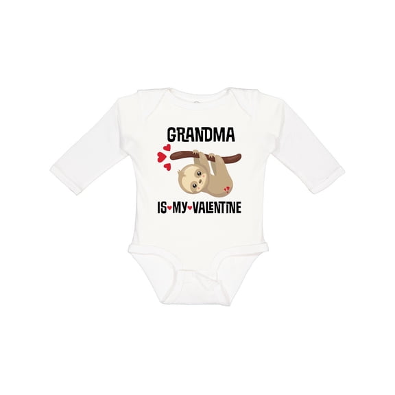 Inktastic My Grandma is My Valentine Boys or Girls Long Sleeve Baby Bodysuit