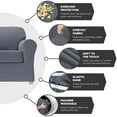 thumbnail image 4 of Zenna Home Simply Fit 2-Piece Steps Stretch Sofa Slipcover, Coal, 4 of 6