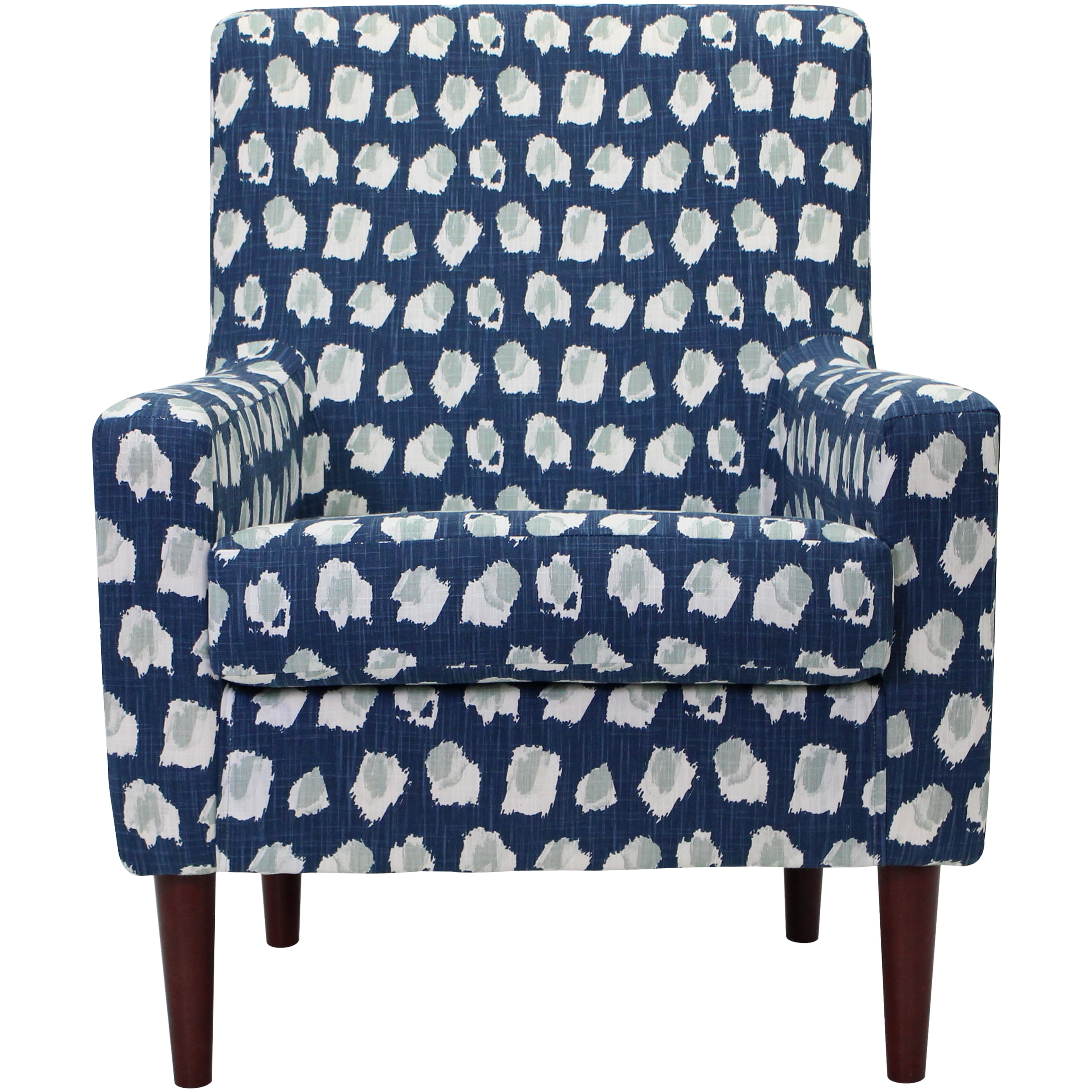 Mainstays Kinley Lounge Arm Chair, Blue Polyester Fabric