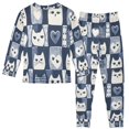 thumbnail image 2 of FORMRS Long Sleeve Top and Pants Pajama Set for Niños 2-Piece Sleepwear, Sizes 18M-8Y, Blue Cats and Hearts, 2 of 6