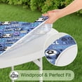thumbnail image 5 of Blue Soccer Themed Pattern Round Fitted Tablecloth with Elastic Edge,Dining Table Cover Waterproof,Outdoor Round Tablecloth for Camping,Dining,Indoor and Outdoor, 5 of 7