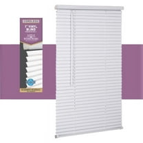 Lotus Cordless Vinyl Mini Window Blinds, White 71 in x 72 in