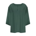 thumbnail image 5 of fatyb 3/4 Sleeve Womens Plus Size Tops Short Sleeve V Neck Casual Blouses Women's Plain Loose Tunic Tees, 5 of 6