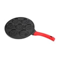 thumbnail image 1 of Pancake Maker - Non-Stick Pancake Pan Griddle Grill Pan Mini Crepe Maker 7-Mold Pancakes with Silicone Handle, Black Animal, 1 of 8
