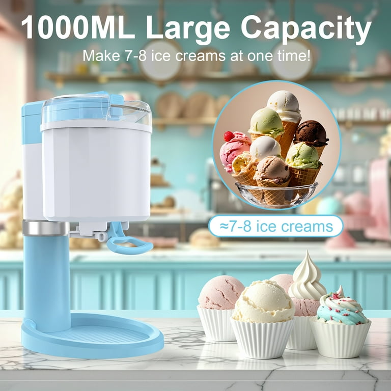 VAVSEA Home Ice Cream Maker with Manual Gelato Sorbet Machine 1 Quart Blue Walmart