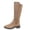 Beige, variant on Purcolt Womens Mid-Calf Boots Vintage Trendy Faux Suede Pointed Toe Block Heel Booties Comfort Casual Non-Slip Western Cowgirl Boots with Side Zip