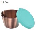 thumbnail image 3 of Unique Bargains 2pcs Salad Dressing Container, 2.4oz Kitchen Sauce Containers Stainless Steel Containers, Sky Blue, 3 of 6