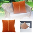 thumbnail image 2 of Velvet Pillow Covers 18x18 Inch with Gold Leather Accent Fall Decorative Throw Pillow Cases for Couch Sofa Living Room Bedroom Farmhouse Home Decor Bedroom Home Decor, 2 of 4