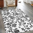 thumbnail image 4 of 2.7x5 Area Rugs, Black Flower Non-Skid Rubber Backing Large Rectangle Rugs - Living Room Bedroom Home Office, Vintage Farmhouse Boho Leaf Spring Plant Indoor Floor Mat Carpets Washable Rug, 4 of 9