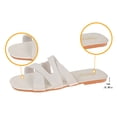 thumbnail image 5 of Wensltd Flat Sandals Women Square Round Toe Sandals Solid Color Breathable Spring Summer Outdoor Casual Walking Slippers White, 5 of 9