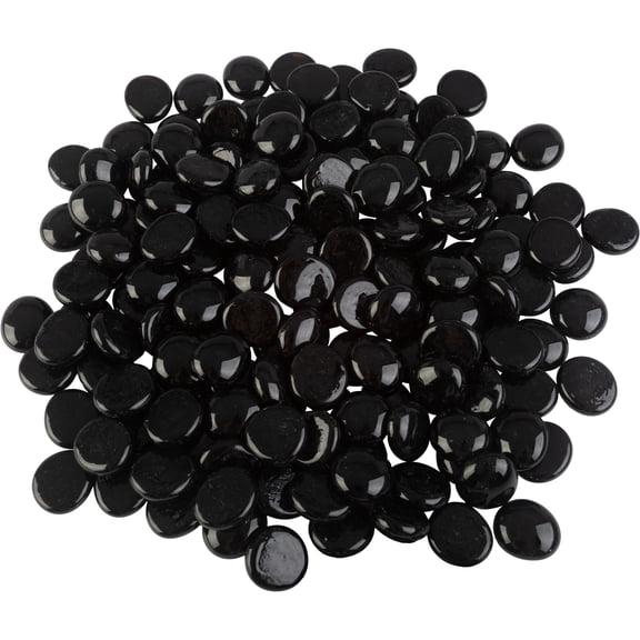 Pure Garden 10lbs Fire Pit Glass - 3/4-Inch Glass Rocks, Midnight Black