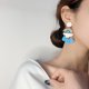 thumbnail image 4 of Pendientes colgantes de nube de arco iris Sailing de resina ligera para mujeres y niñas, 4 of 5