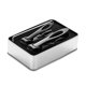 thumbnail image 1 of Cortauñas de acero inoxidable de gran tamaño con diseño ergonómico y anti-deslizante, ideal para uñas gruesas. Incluye lima de vidrio y estuche metálico, disponible en colores plateado y negro., 1 of 6