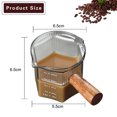 thumbnail image 2 of Tazas de espresso con mango de madera, taza medidora de vidrio con escala, vaso de chupito de espresso con boca en forma de V, accesorios de espresso de vidrio transparente, jarra para espumar leche, 2 of 6