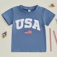 thumbnail image 2 of Gerichy Boys Tshirts,Boys 4th of July Shirt Summer Toddler Boys Short Sleeve Dinosaur Letter Prints T Shirt Tops, 2 of 7