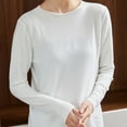 thumbnail image 4 of Knit Pullover Sweater Casual Loose Fit Ribbed Long Sleeve Top Soft Comfortable Round Neck Basic Tunic Blouse For Fall Winter, 4 of 5