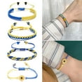 thumbnail image 2 of JUNTEX Yellow Blue Glag Bracelet Wrist Handmade Braided Blue and Yellow Rope Bracelets, 2 of 18