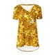 thumbnail image 4 of Mujeres de Manga Larga Superior, Estampado Corto Delantero Larga Espalda Raglan Cuello en V Camiseta de Manga Corta, Casual, 4 of 9