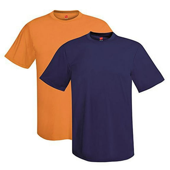 Hanes 4 oz NANO-T Cool Dri T-Shirt (Pack of 2) (1 Navy / 1 Safety Orange)