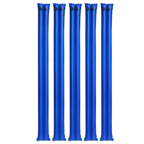 KFFKFF Pool Cover Water Bags, 5-Pack 8 Ft, Double-Chamber Design, 0.4mm Thick PVC with Leak-Resistant Screw Caps, Ideal for Securing Inground Pool Covers During Winter, Blue