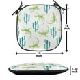 thumbnail image 5 of Exotic Chair Seating Cushion Set of 4, Watercolor Pattern of Lizards and Cacti, Seat Pads for Office with Anti-slip Backing, 16"x16", Sea Blue Lime Green, by Ambesonne, 5 of 7