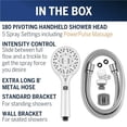 thumbnail image 5 of Waterpik ShowerCare Pivoting Hand Held Shower Head, Chrome - Five Modes Including PowerPulse Therapeutic Massage - 180-Degree Rotation, Eight ft. Metal Hose, 5 of 8