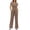 Khaki, variant on Ekouaer Women's 2 Piece Lounge Sets Ruched Short Sleeve Top and Wide Leg Pants Loungewear Tracksuit Sets with Pockets