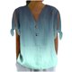 thumbnail image 1 of Vestidos Casuales Para Mujer, Blusas De Mujer De Moda Camiseta holgada de manga corta con cuello en V, botones y estampado sin posicionamiento para mujer, estilo informal y de moda, 1 of 6
